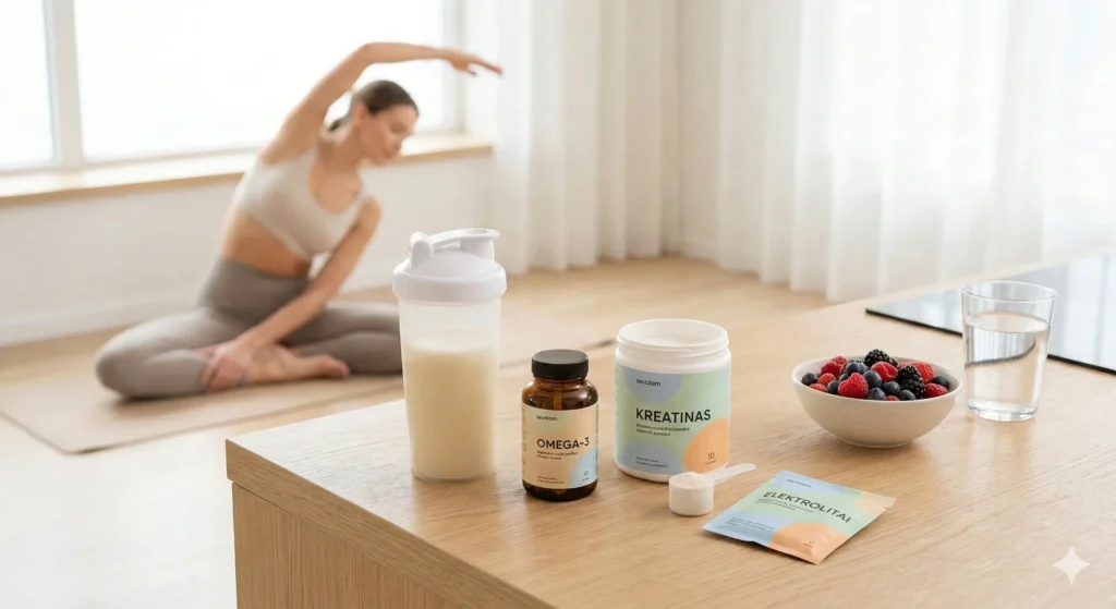 papildai sportuojant namuose